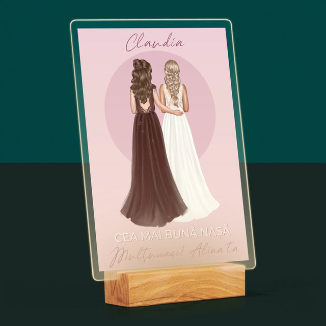 Creator De Personaj: Cea Mai Bună Nașă - Imprimare Pe Sticlă Acrilică (Verticală)