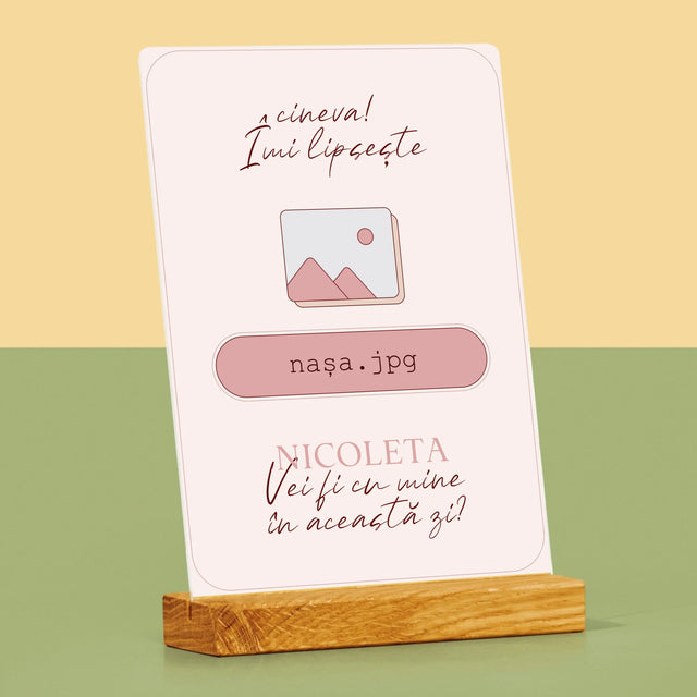 Numele Și Semnătura: Îmi Lipsește Cineva Nașa - Imprimare Pe Sticlă Acrilică (Verticală)