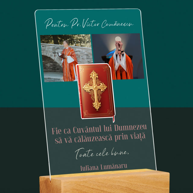 Colaj De Fotografii: Cuvântul Lui Dumnezeu - Imprimare Pe Sticlă Acrilică (Verticală)