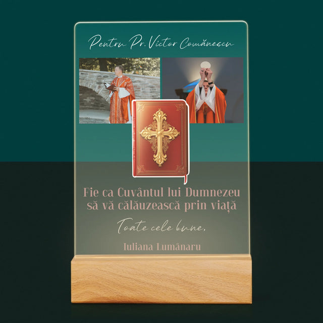 Colaj De Fotografii: Cuvântul Lui Dumnezeu - Imprimare Pe Sticlă Acrilică (Verticală)