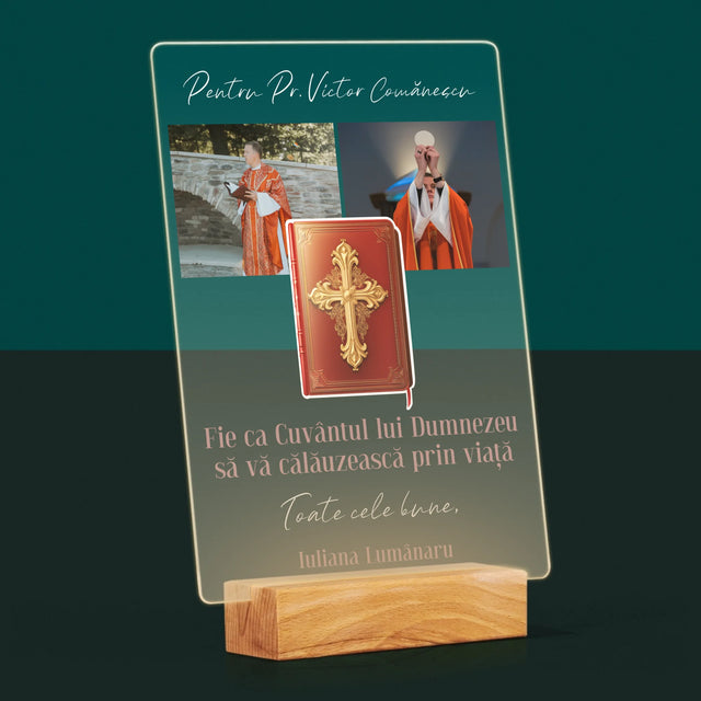 Colaj De Fotografii: Cuvântul Lui Dumnezeu - Imprimare Pe Sticlă Acrilică (Verticală)