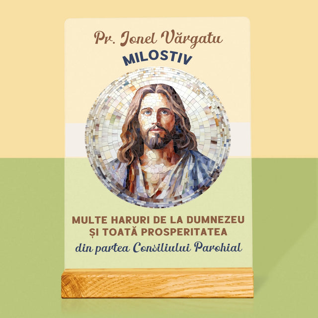 Numele Și Semnătura: Un Preot Milostiv - Imprimare Pe Sticlă Acrilică (Verticală)