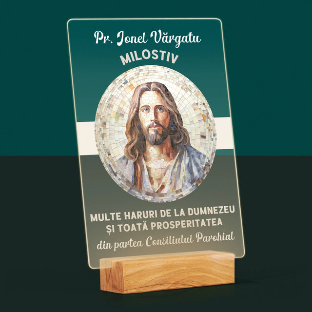 Numele Și Semnătura: Un Preot Milostiv - Imprimare Pe Sticlă Acrilică (Verticală)