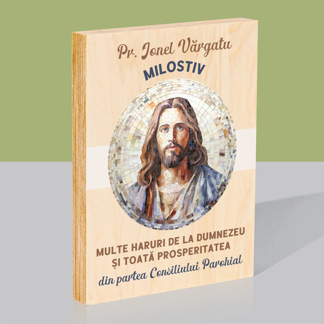 Numele Și Semnătura: Un Preot Milostiv - Imprimare Pe Lemn ( Verticală)