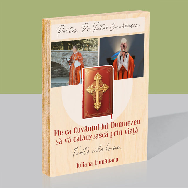 Colaj De Fotografii: Cuvântul Lui Dumnezeu - Imprimare Pe Lemn ( Verticală)