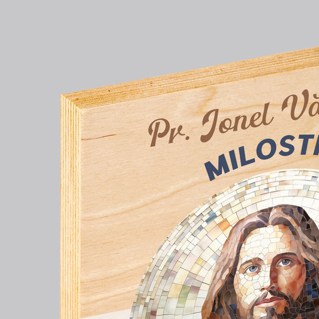 Numele Și Semnătura: Un Preot Milostiv - Imprimare Pe Lemn ( Verticală)