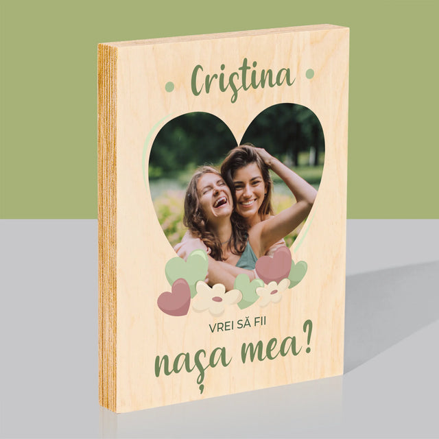 Fotografie Si Semnătură: Vrei Să Fii Martorul Meu - Imprimare Pe Lemn ( Verticală)