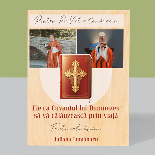 Colaj De Fotografii: Cuvântul Lui Dumnezeu - Imprimare Pe Lemn ( Verticală)