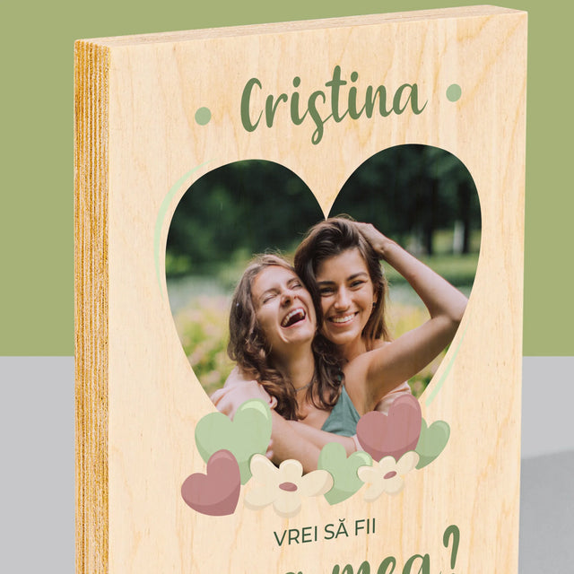 Fotografie Si Semnătură: Vrei Să Fii Martorul Meu - Imprimare Pe Lemn ( Verticală)