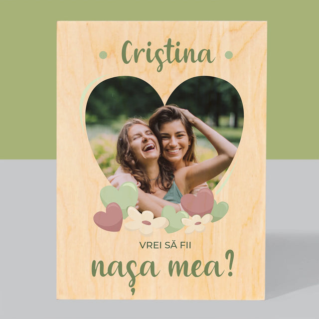 Fotografie Si Semnătură: Vrei Să Fii Martorul Meu - Imprimare Pe Lemn ( Verticală)