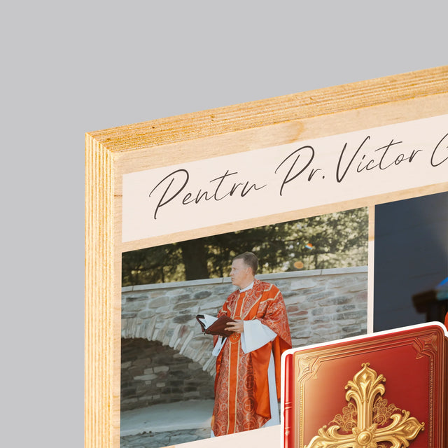 Colaj De Fotografii: Cuvântul Lui Dumnezeu - Imprimare Pe Lemn ( Verticală)