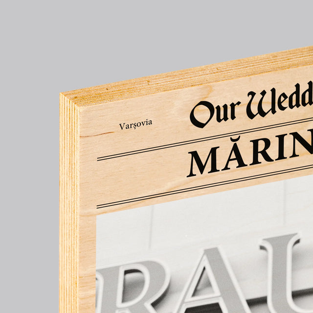 Fotografie Si Semnătură: Our Wedding Naș - Imprimare Pe Lemn ( Verticală)