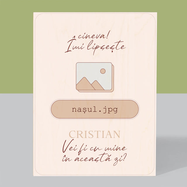 Numele Și Semnătura: Îmi Lipsește Cineva ... Nașul - Imprimare Pe Lemn ( Verticală)