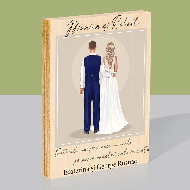 Creator De Personaj: Mirele Și Mireasa - Imprimare Pe Lemn ( Verticală)