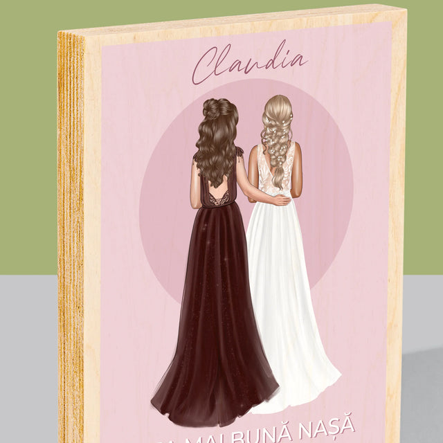 Creator De Personaj: Cea Mai Bună Nașă - Imprimare Pe Lemn ( Verticală)