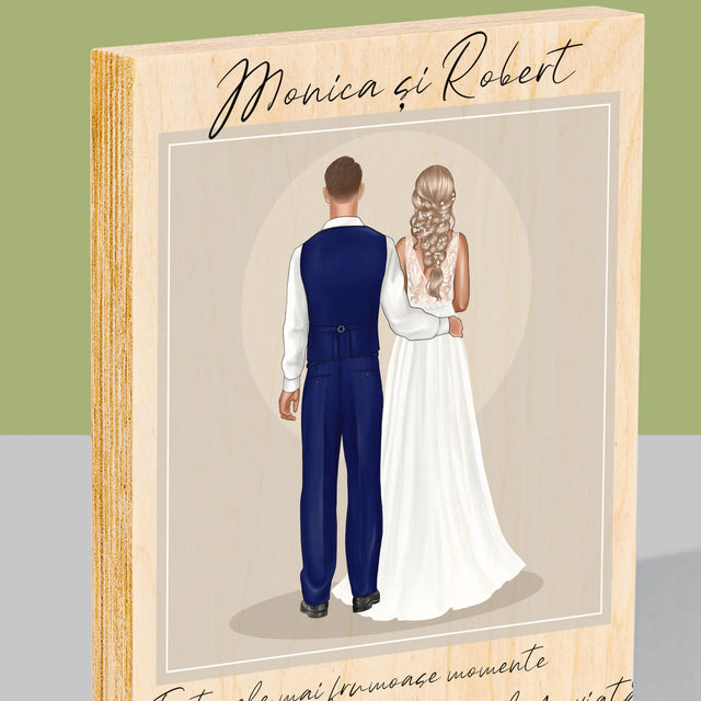 Creator De Personaj: Mirele Și Mireasa - Imprimare Pe Lemn ( Verticală)