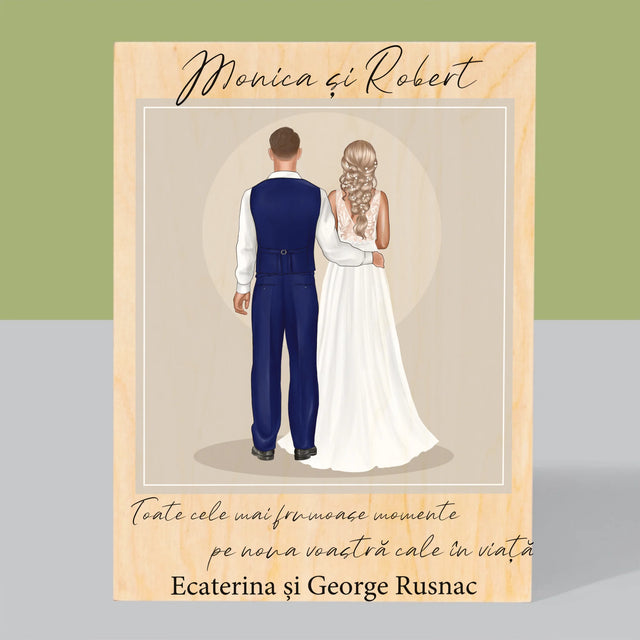 Creator De Personaj: Mirele Și Mireasa - Imprimare Pe Lemn ( Verticală)