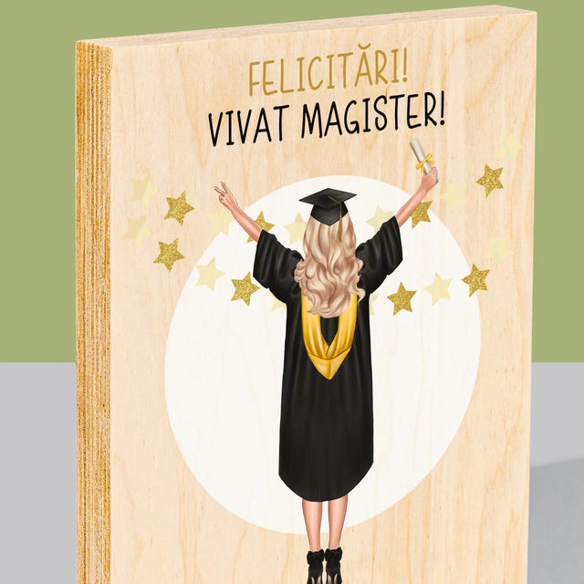 Creator De Personaj: Ai Absolvit Facultatea - Imprimare Pe Lemn ( Verticală)
