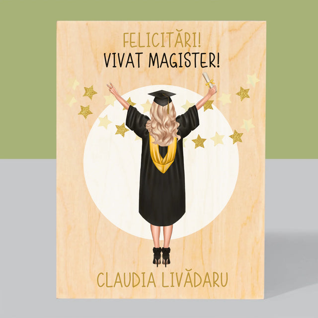 Creator De Personaj: Ai Absolvit Facultatea - Imprimare Pe Lemn ( Verticală)
