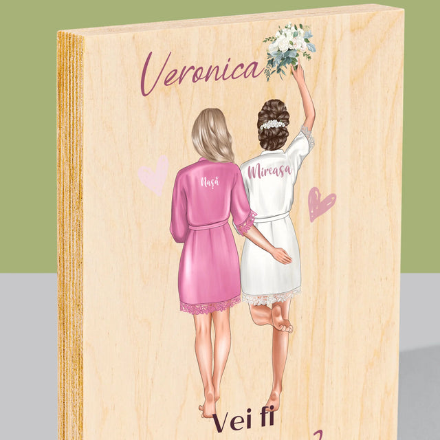 Creator De Personaj: Vei Fi Nașa Mea - Imprimare Pe Lemn ( Verticală)