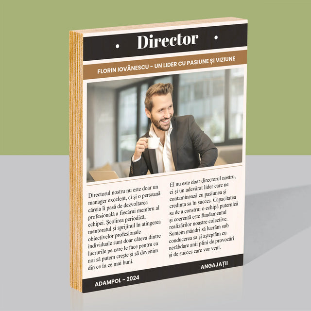 Copertă Derevistă: Director - Imprimare Pe Lemn ( Verticală)