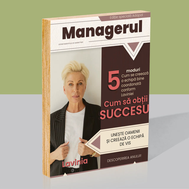Copertă Derevistă: Managerul - Imprimare Pe Lemn ( Verticală)