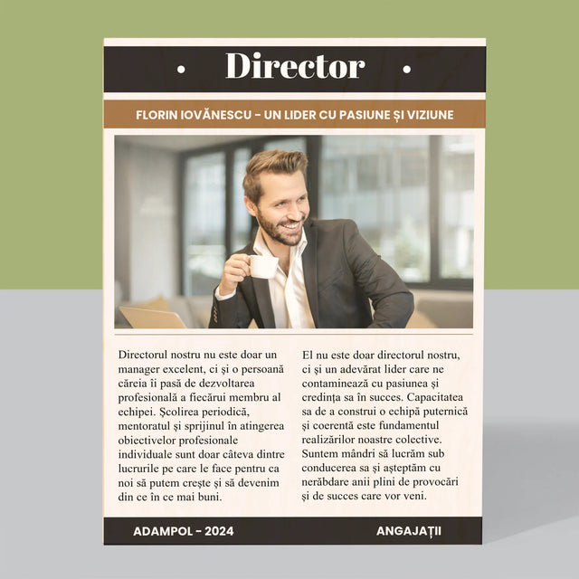 Copertă Derevistă: Director - Imprimare Pe Lemn ( Verticală)