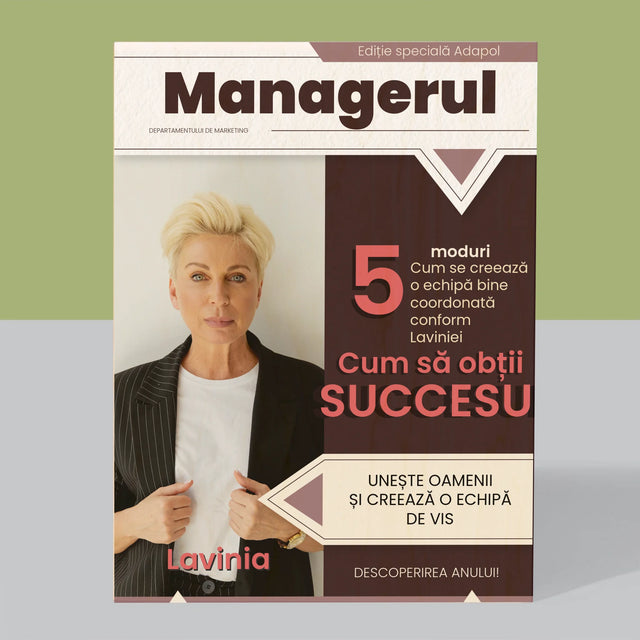 Copertă Derevistă: Managerul - Imprimare Pe Lemn ( Verticală)