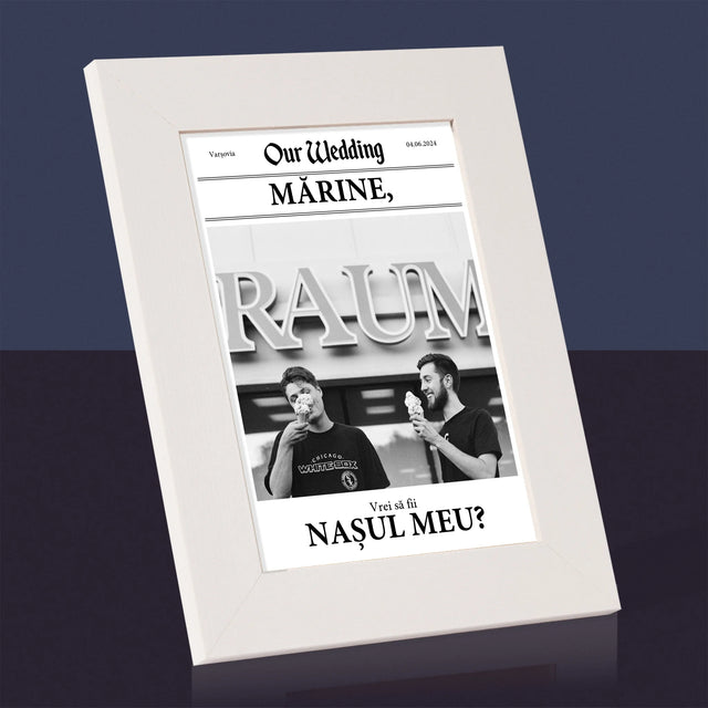 Fotografie Si Semnătură: Our Wedding Naș - Ramă Pentru Fotografii (Horizontală)