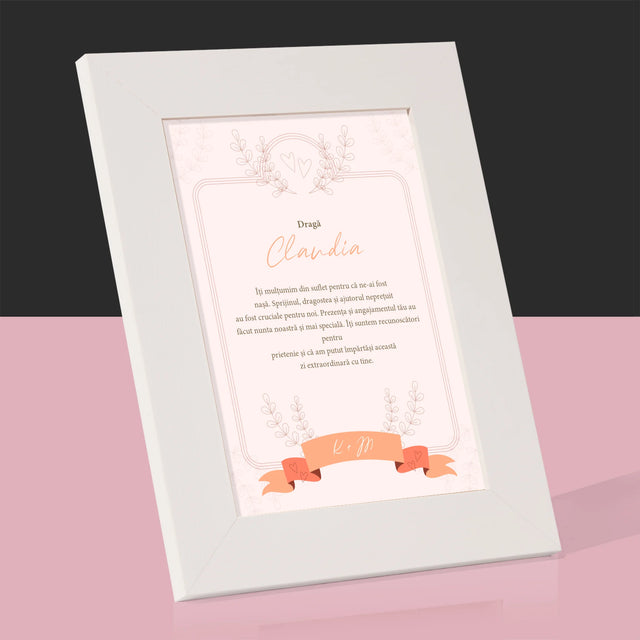 Numele Și Semnătura: Mulțumiri Pentru Nașă - Ramă Pentru Fotografii (Horizontală)