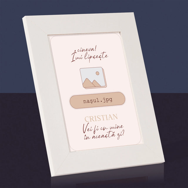 Numele Și Semnătura: Îmi Lipsește Cineva ... Nașul - Ramă Pentru Fotografii (Horizontală)