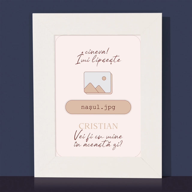 Numele Și Semnătura: Îmi Lipsește Cineva ... Nașul - Ramă Pentru Fotografii (Horizontală)