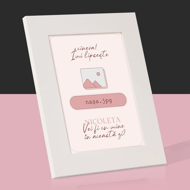 Numele Și Semnătura: Îmi Lipsește Cineva Nașa - Ramă Pentru Fotografii (Horizontală)