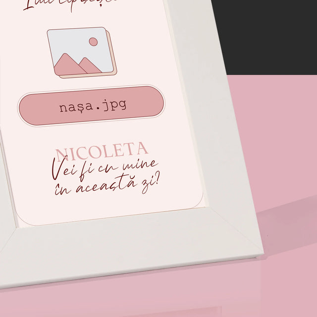 Numele Și Semnătura: Îmi Lipsește Cineva Nașa - Ramă Pentru Fotografii (Horizontală)