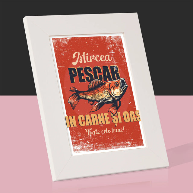 Numele Și Semnătura: Pescar Din Carne Și Oase - Ramă Pentru Fotografii (Horizontală)