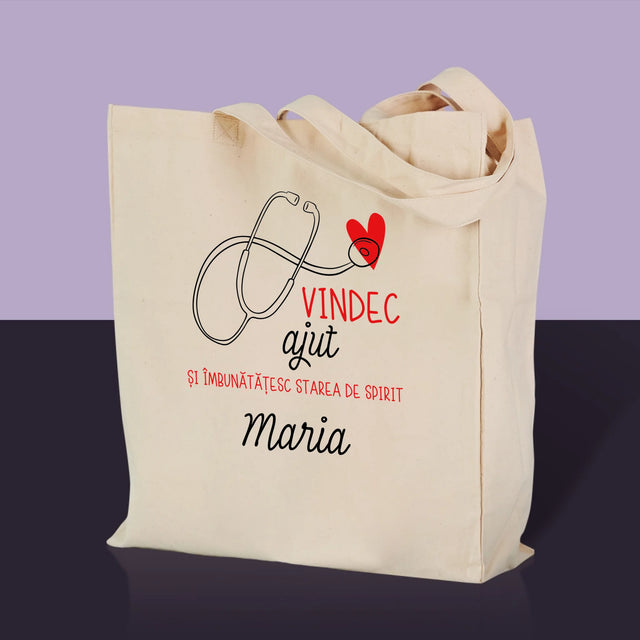 Numele Și Semnătura: Vindec Ajut - Sacoșă De Pânză