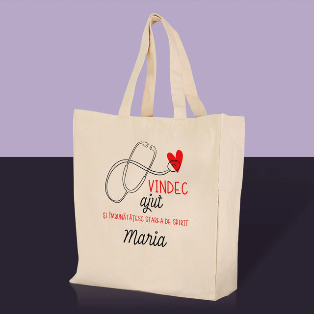 Numele Și Semnătura: Vindec Ajut - Sacoșă De Pânză