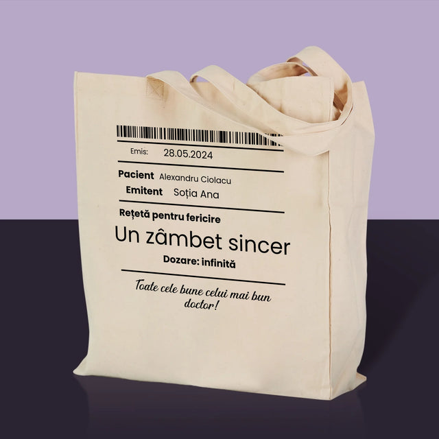 Numele Și Semnătura: Rețetă Pentru Fericire - Sacoșă De Pânză