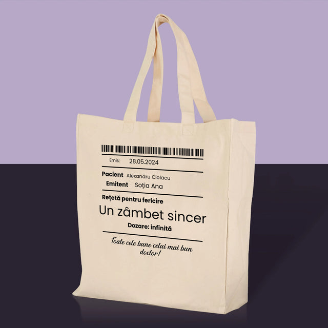 Numele Și Semnătura: Rețetă Pentru Fericire - Sacoșă De Pânză