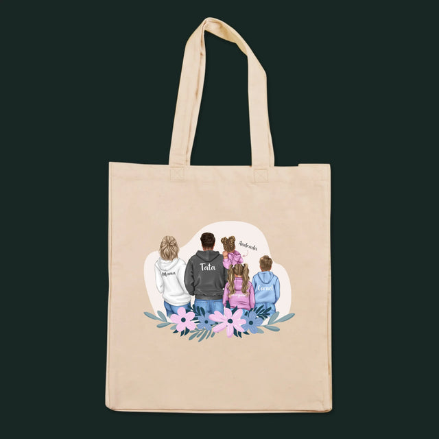 Creator De Personaj: Familie Cu Copii - Sacoșă De Pânză