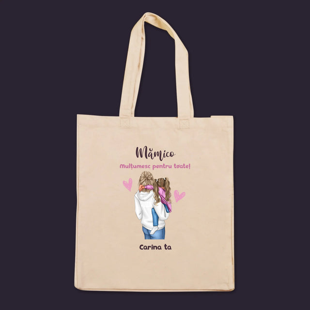Creator De Personaj: Mama Cu Copilul - Sacoșă De Pânză