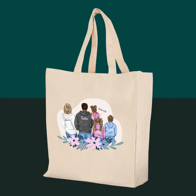 Creator De Personaj: Familie Cu Copii - Sacoșă De Pânză