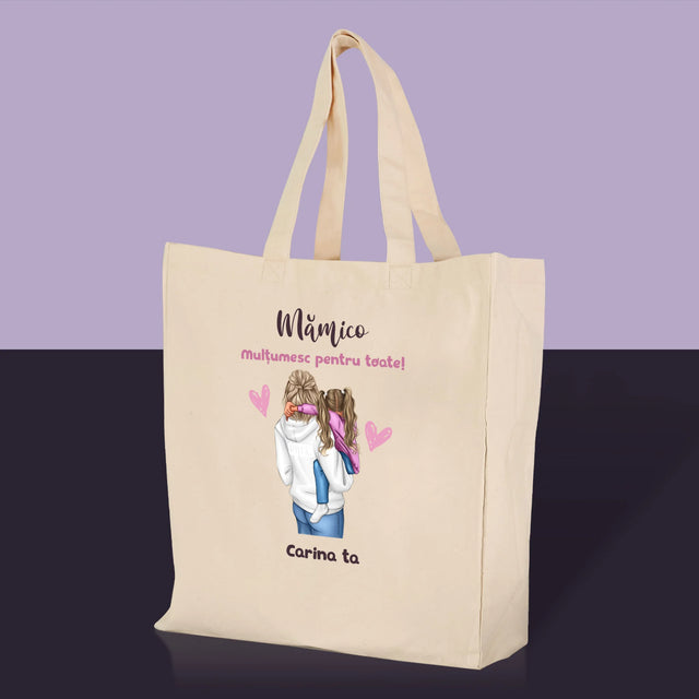 Creator De Personaj: Mama Cu Copilul - Sacoșă De Pânză
