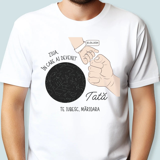 Harta Stelelor: Ziua În Care Ai Devenit Tată - Tricou Pentru Bărbați