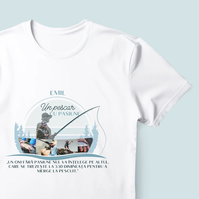 Formă Din Fotografii: Un Pescar Cu Pasiune - Tricou Pentru Bărbați