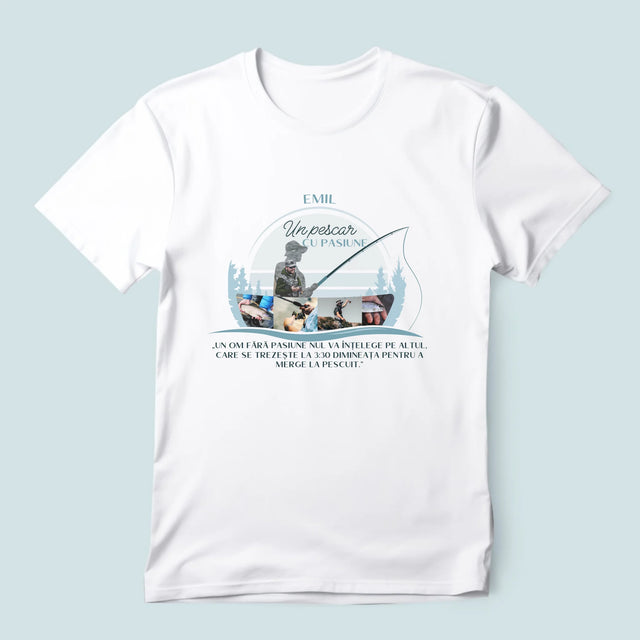 Formă Din Fotografii: Un Pescar Cu Pasiune - Tricou Pentru Bărbați