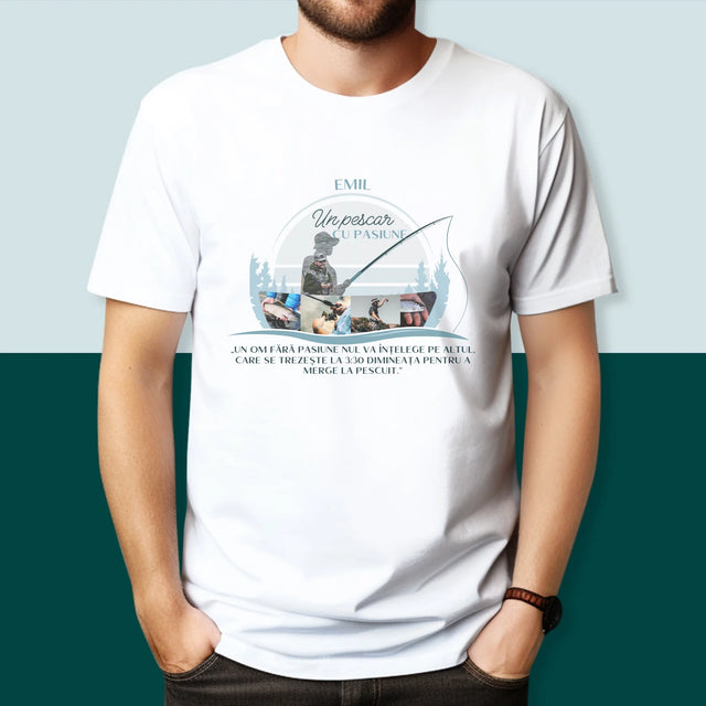 Formă Din Fotografii: Un Pescar Cu Pasiune - Tricou Pentru Bărbați
