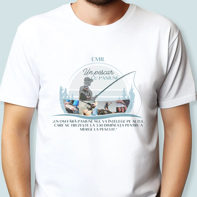 Formă Din Fotografii: Un Pescar Cu Pasiune - Tricou Pentru Bărbați