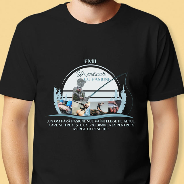 Formă Din Fotografii: Un Pescar Cu Pasiune - Tricou Pentru Bărbați