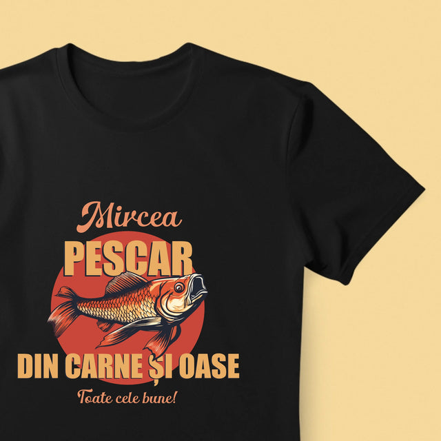 Numele Și Semnătura: Pescar Din Carne Și Oase - Tricou Pentru Bărbați